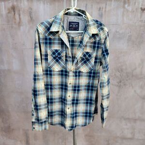 American eagle outfitters vintage fit plaid pearl snap